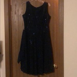 Navy dress with sequin detail